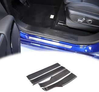 RURZTDAKM Real Carbon Fiber Doors with Built-in Sill Panel Covers for Maserati Grecale 2022 + Automotive Interior Accessories (Black)