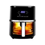 Faber 6L 1500W Digital Air Fryer | Fry, Bake, Roast, Toast, Defrost, Grill & Reheat | 85% Less Oil, 360° Air Cooking | 8-Preset Menu, LED Display & Touch Control, Non-Stick Pan, View Window | (Black)