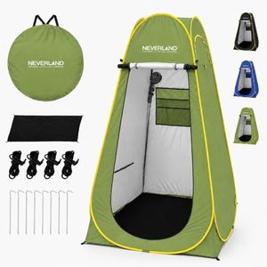 NEVERLAND Pop up Privacy Shower Tent - Portable Changing Shower Tent, Dressing Room, Bathroom, Outdoor Rain Shelter for Camping, Hiking, Beach (Green)