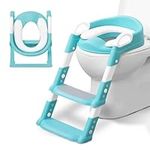 KIDOOLA Adjustable Potty Ladder Seat for Toilet Training with Steps, Handle & Soft Cushion Design Non Slip & Space Efficient Toddlers & Children Unisex Foldable & Easy Assembly Splash Guard Included