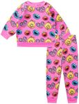 sesame street Long Sleeve Shirt and Jogger Pant Set for Girls, Comfy Active Wear for Kids, Size 24M Pink