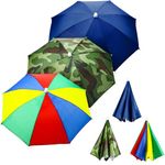 Syhood 3 Pieces Rainbow Umbrella Hats Camouflage Fishing Cap Beach Umbrella Headband(Style B)