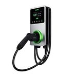 Autel Home Smart Electric Vehicle (EV) Charger, 50 Amp Level 2 Wi-Fi and Bluetooth Enabled EVSE 4G Touch Screen, with in-Body Holster and 25-Foot Cable Silver