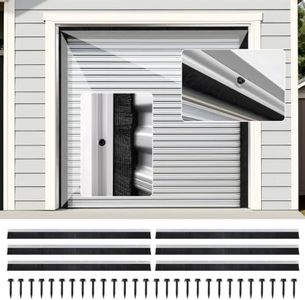 Roll up Door Brush Seal,10 x 10ft Garage Door Brush Seal Kit, 3" High-Density Nylon Brush with Aluminum Track, Easy Mounting, Complete Top and Side Seal Set for Warehouse/Commercial