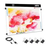 Mlife A2 LED Light Pad for Diamond Painting, Diamond Art Light Board with 3 Brightness, Tracing Light Board with USB Cable & 4 Fasten Clips for Sketching, Animation, Drawing, Diamond Painting Supplies