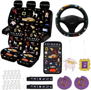 15PCS Car Accessories Set,Funny TV Show Merchandise,TV Show Gifts,Steering Wheel Cover,Universal for Auto Truck Van SUV