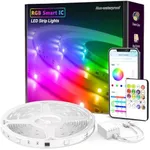 DAYBETTER 100ft RGB Smart IC LED Strip Lights, LED Lights for Bedroom, DIY Multiple Colors on One Line, App Control Color Changing Strip Lighting Music Sync Home Decor(1 Roll)