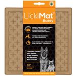 LickiMat Classic Pastel Colours Buddy, Dog Feeding Mat for Boredom & Anxiety Relief, Ideal for Food, Yoghurt or Peanut Butter, Dog Lick Mats, Fun Alternative to Slow Feeder Dog Bowl, Coffee