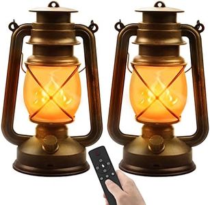 Lanterne Extérieure, 2 Pièces Lanterne Vintage Rechargeable Lanterne Jardin avec Télécommande 4 Modes D'éclairage Lanterne LED Rétro Lampe Camping Dimmable Sans Fil LED Lumière Flamme Deco pour Jardin
