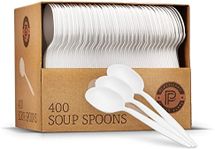Plasticpro Cutlery 400 Mediumweight White Disposable Plastic Soup Spoons