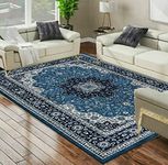 Online Bedding store Area Rugs – New luxury Beautiful modern traditional Area Rugs - Luxury Vintage Design carpet for hallway rugs (Blue, 240 * 320cm (8 ft x 10 ft 6 inch))