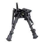 6-9 Inch Tactical Swivel Bipod Foldable Notched Legs Pivot Tilt with S Lock Lever (Carbon Fiber)