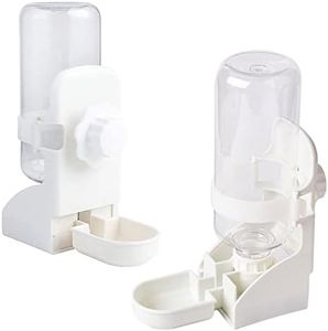2Pcs 17oz Rabbit Water Feeder, Pet Cage Suspended Water Dispenser, Hanging Automatic Small Animal Water Bottle Bowl for Bunny Chinchilla Hedgehog Ferret Hamster