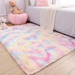 DETUM Rainbow Rug 4x6 Feet - Fluffy