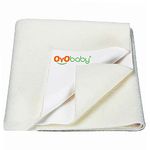 OYO BABY Waterproof Quick Dry Sheet for Baby| Bed Pad | Baby Bed Protector Sheet for Toddler Children (X-Large (200cm x 140cm), Ivory)