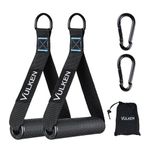 Vulken Exercise Handles Cable Attachments for Gym. Replacement Workout Handle for Resistance Band and Cable Machine Pulleys. Heavy Duty Fat Grip LAT Pulldown Attachments for Home Workout, Black