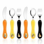 Lehoo Castle Toddler Cutlery, 6pcs Stainless Steel Kids Cutlery Children's Cutlery Set Excavator, Incudes 2 x Spoons, 2 x Forks, 2 x Knives