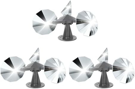 OFFO 3 PCS Bird Scare Reflective Device, Bird Reflector with Plastic Base for Outside, Keep Pigeon Woodpeckers and Sparrows Away for Outdoor Boats Roofs Gardens