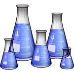 213B2 Karter Scientific Glass Erlenmeyer Flask 5 Piece Set 50, 150, 250, 500, & 1000ml