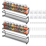 4 pack Spice Rack Organizer Wall Mounted Cabinet Metal Hanging Spice Rack for Spice Jars and Seasonings Easy to Install Your for kitchen Cupboard or Pantry Door