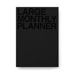 JSTORY Large Monthly Planner Lays Flat Undated Year Round Flexible Cover Goal/Time Organizer Thick Paper Eco Friendly Customizable Stitch Bound A4 16 Months 18 Sheets Black