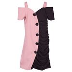 Cutecumber Girls Satin & Georgette Embellished Black Colorblocked Dress. CC6254D-BLACK-22