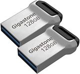 Gigastone Z90 [2-Pack] 128GB USB 3.2 Gen1 Flash Drive, Mini Fit Metal Waterproof Compact Pen Drive, Reliable Performance Thumb Drive, USB 2.0 / USB 3.0 / USB 3.1 Compatible