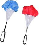 Tuoservo 2 Pack 43 Inch Kids Junior Drag Chute Running Speed Power Training Parachute (Red + Blue)