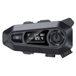 EDYELL A1 Motorcycle Bluetooth Headsets, Smart LED Display Helmet Bluetooth with FM Radio, HD Calling and HiFi Music, IP67 Waterproof Helmet Headset, Compatible with All Helmets (A1 Black)