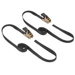 PowerTye Mfg. 1in x 7ft Easy-Grip Light-Duty Endless Ratchet (no Hooks), Black, 2-Pack