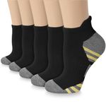 5 Pairs Copper Compression Socks for Women & Men - Ankle Plantar Fasciitis Arch Support Running Socks for Athletic