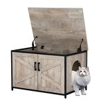 unipaws Extra Large Cat Litter Box Enclosure Furniture with Top Opening, XL Washroom Bench for Cats, Jumbo Automatic Litter Box Cover and Hidden Cat Box