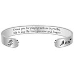 BTYSUN Inspirational Bracelets for Women Teen Girls Personalized Birthday Cuff Bracelet Bangle Mantra Quotes Jewelry Friend Gifts for Her Mom (Everything i am You Help.)