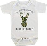 Witty and Bitty Grandpa's Future Hunting Buddy Deer Camouflage Onesie/Bodysuit, White, 3-6 months