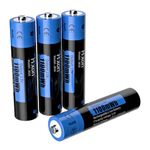 rechargeable batteries aaa,Hixon 1100mWh aaa batteries,Constant 1.5V AAA Battery Rechargeable,1500 Cycles,4Counts Triple AAA Batteries with Storage Case