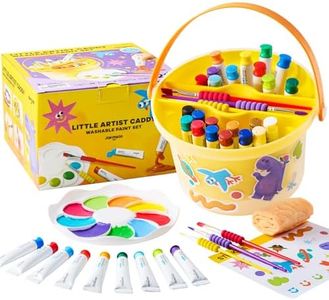 Jar Melo Kids Tempera Painting Set, Washable Paint Set for Kids Ages 4-8, Safe and Non-Toxic Mess Free Coloring, Tempera Paints for Drawing Art,Crafts, School Supplies