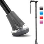 HEALTHBAZAAR All Terrain Walking Cane for Men & Women, Lightweight, Foldable, Adjustable, Shock Absorption, Collapsible, Air Cushion Cane Tip Walking Stick for Seniors & Adults