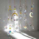 OFFCUP Crystal Suncatchers, 5pcs Rainbow Prism Suncatcher, Sun Catchers Rainbow Suncatcher Crystal Sun Catchers Wind Chimes for Window Bedroom Garden Office Party Wedding Valentine's Decorations