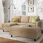 HONBAY Sectional Sofa with Ottoman 