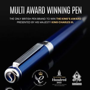 Scriveiner Midnight Blue Ballpoint Pen Set – Chrome Steel, Refillable, Gift Box