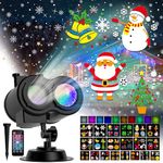 COOLWUFAN Christmas Halloween Projector Lights Outdoor, 2-in-1 Moving Patterns Landscape Lights 30 HD Effects (3D Ocean Wave & Patterns) Projection Light for Xmas Halloween Party Garden Decorations