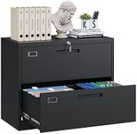 Yizosh 2 Drawer Black File Cabinet 