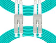 Fibergaga 50m(164ft) OM3 LC to LC Fiber Patch Cable Multimode Duplex Length Option: 0.5M(1.6ft)-100M(328ft) 50/125μm 2.0mm Cable Diameter Fiber Optic Cable