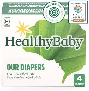 HealthyBaby Our Diapers | EWG Verified Safe & Plant-Based Diapers | Absorbent for Leak Protection | Soft Organic Cotton Shell | Chlorine-Free Diaper for Sensitive Skin | Size 4 (50 Diapers)