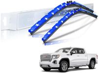 Clix Wipers - GMC Sierra (22"/22") Patriotic Stars Windshield Wiper Blades, All-Weather Replacement Wipers - Complete Front Set of 2, Includes Quick Connect Clips (1999-2023)