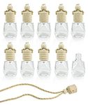 10Pcs Car Air Freshener Perfume Bottle, Aromatherapy Fragrance Essential Oil Diffuser Hanging Perfume Pendant Auto Ornaments Decor Accessories