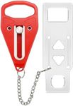 Portable Door Lock Extra Security Essential Safety & Privacy Travel Lockdown, Prevent Entry Stopper, Protect Family While Traveling Home Bedroom Hotel Apartment College (1 Red)