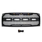 Paragon Parts Front Grille for 2009-14 Ford F150 - Raptor Mesh Style Full Front Grill with Three LED Lights (Matte Black)