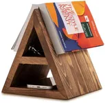 Besuerte Triangle Book Page Holder, Wooden Book Rest Stand, Assembly-Free Gifts for Book Lovers, Book Nook Reading Valet, Bookstand for Reading for Bedroom, Living Room, Reading Nook, Light Brown