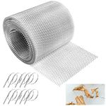 JTOOYS Aluminum Gutter Guards 16 cm x 12.2 m, Filter Metal Guard Mesh Roll Leaf Strainer Moss, Muck, Mud & Debris Can Be Cut to Size Easy Installation Prevent Drain Guttering Blockage (GLW)